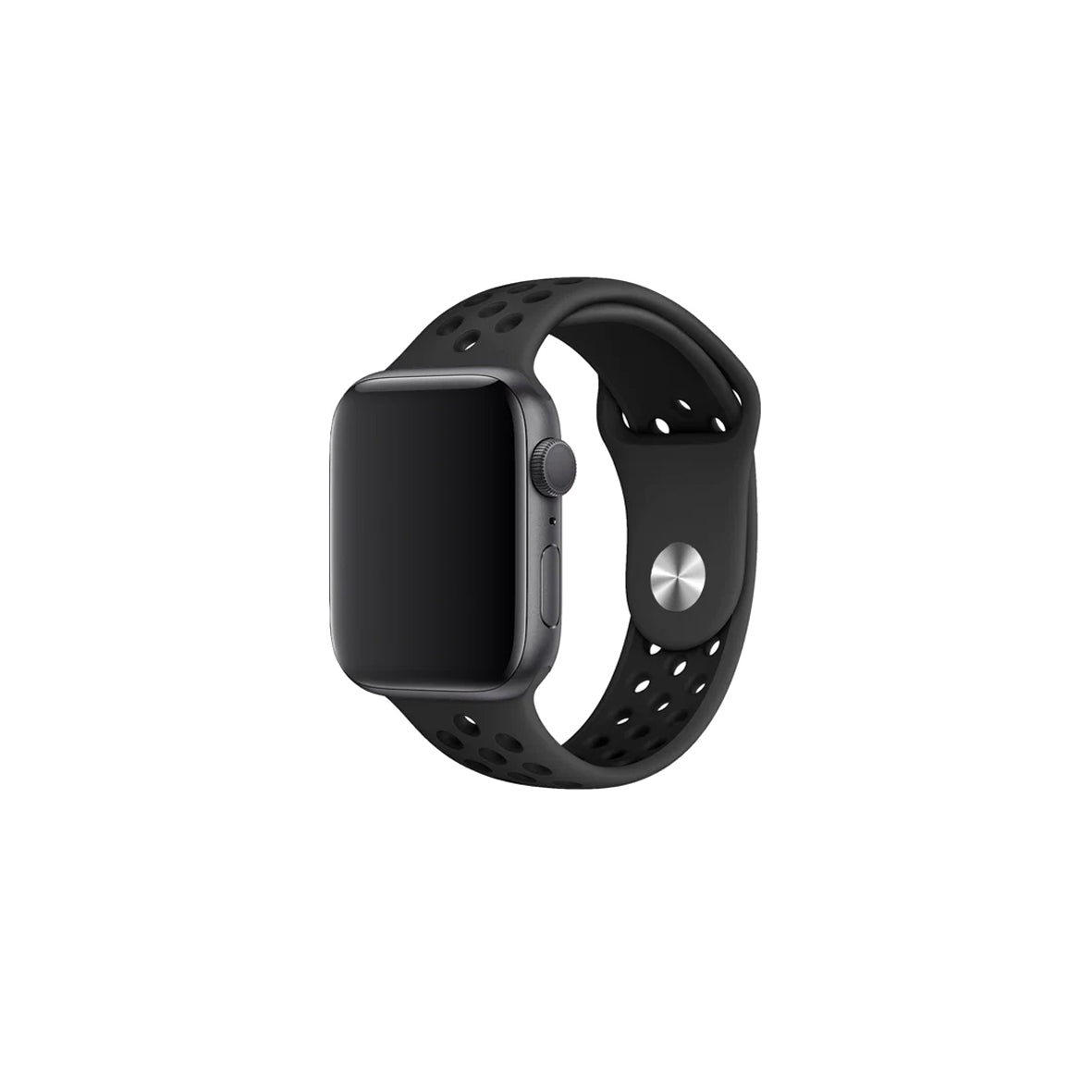 Apple Watch Uyumlu  Siyah Delikli  Silikon Kordon